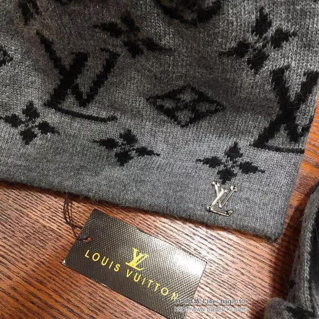 路易威登LV 原單新款 情侶款帽子圍巾套裝 男女同款 LLWJ8030